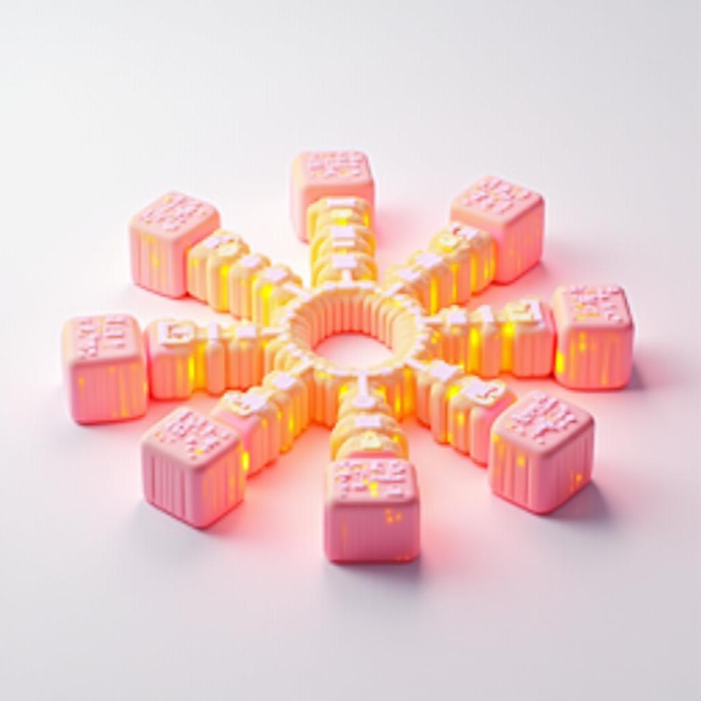 Futuristic digital architecture orchestration visualization